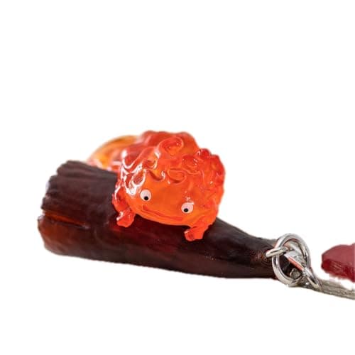 Image of Studio Ghibli Howl’s Moving Castle Calcifer Keychain – Hanging Calcifer Design, 360° Detailed Collectible, Official Licensed Gift