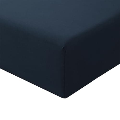 Image of RUIKASI Superking Fitted Sheet Deep - Navy Blue Bottom Sheet for Super Kingsize Bed with 40cm 16 Inches Extra Deep Sided Pocket, Soft Microfiber Bedsheet Ultra Deep Fit with Mattress