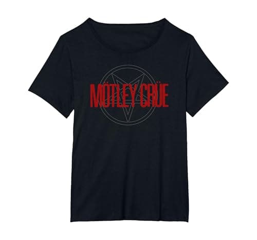 Image of Mötley Crüe Pentagram Logo T-Shirt, Women's Plus, Black, 3X