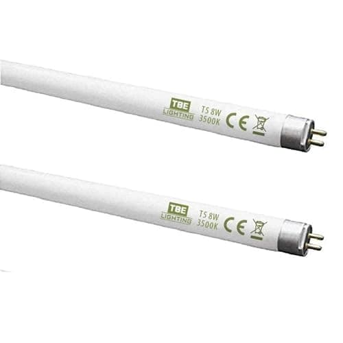 Image of TBE Lighting T5 8w Fluorescent Tube Lamps 288mm - CFL Bulbs - G5 2-Pin Base fittings - T5 High Efficiency Lamps, for Emergency and Strip Lights - Soft White 3500K (2-PACK)