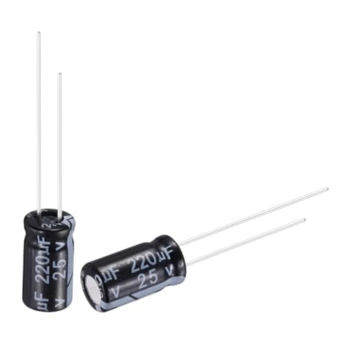 Image of sourcing map 220uF 25V 6x11mm Electrolytic Capacitor, Radial Leads Aluminum Capacitors for TVs, LCD Monitor, VCD, 50Pcs