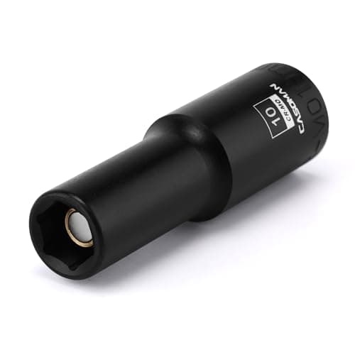 Image of CASOMAN 3/8" Drive 10mm Deep Magnetic Impact Socket, Metric, 6-Point, CR-MO with Black Phosphate Finish