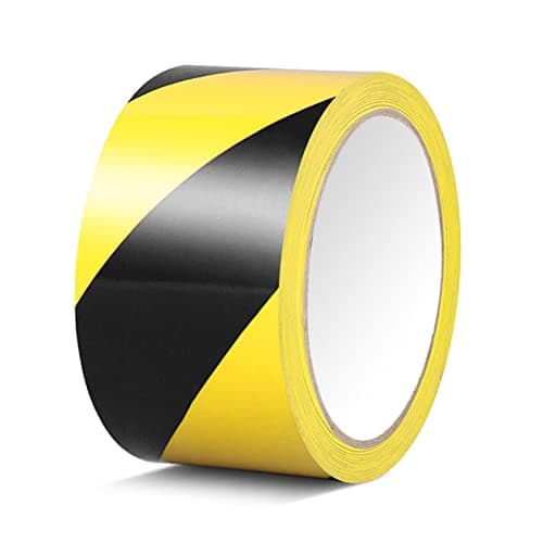 Image of ALBOYI Black Yellow Hazard Warning Tape, 70mm×20m Safety Tape Self Adhesive Barrier Tape 1 Roll, Hazard Tape Black and Yellow for Floor Marking Barrier Tape