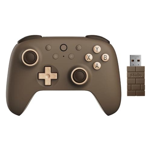 Image of AKNES 8Bitdo Ultimate 2C Wireless Game Controller for Windows PC and Android, with Hall Effect Joysticks and Hall Triggers, 1000Hz Polling Rate, Remappable L4/R4 Bumpers (Brownie)