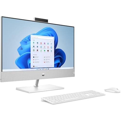 Image of HP All-in-One Desktop PC 24-ca2002na 23.8 inch Full HD 16:9 display | Intel® Core i5-13400T Processor | 8GB RAM | 512GB SSD | Microsoft Windows 11 | White