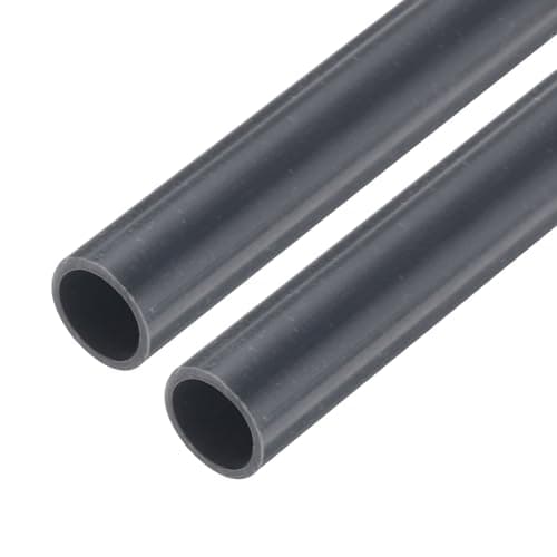Image of sourcing map 5/16 Inch PVC Rigid Tube Round Pipe Tubing Hardware Tubing 8mm ID 10mm OD 9" Length Dark Grey High Impact for Water Pipe, Crafts, Cable Sleeve 2pcs