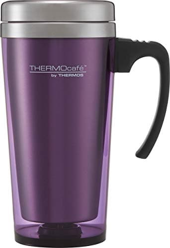 Image of THERMOcafè by THERMOS Translucent Travel Mug, Plastic, Violet Translucent, 420 ml, 1 Unit (Pack of 1)