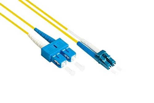 Image of Good Connections OS2 Fibre Optic Cable - DUPLEX - Male LC to SC - Single Mode 9/125 - Replaceable Polarity - Fibre Optic Cable - Patch Cable - 0.5 m / 50 cm