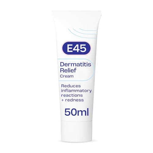 Image of E45 Dermatitis Cream 50 ml to Treat Symptoms of Dermatitis or Eczema – Relieve Itching and Reduce Inflammation and Redness - Anti-Inflammatory Eczema & Dermatitis Cream - Steroid Free