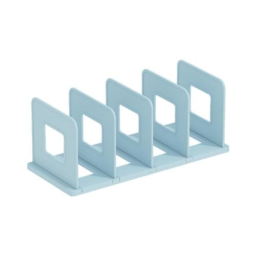 Image of Marte Vanci Desktop File Sorter Organiser Purse Organiser Thickened Plastic Magazine Holder Bookshelf Rack Mail Divider for Office Desk Kitchen Shelf Closet 4 Slots Blue