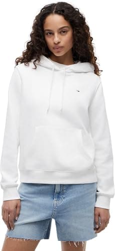 Image of Tommy Jeans Women’s Regular Fit Flag Hoodie, White (White), M
