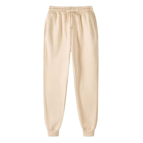 Image of Womens Joggers Sweatpants UK Casual Jogging Bottoms Pants Athletic Active Sweatpants Running Gym Workout Tracksuit Bottoms Drawstring Elastic Waist Yoga Sport Sweatpants Beige S