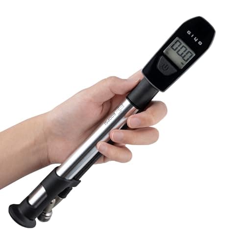 Image of GIYO Digital Shock Pump 600 PSI – Turbo-Assist for Easy Inflation, Micro Air-Bleeder, Robust Aluminum Barrel, Comfort Grip & Braided Hose, Ideal for Fork & Rear Suspension GS-52L