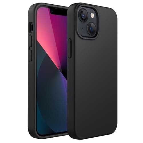 Image of JETech Silicone Case for iPhone 13 6.1-Inch, Silky-Soft Touch Full-Body Protective Case, Shockproof Cover with Microfiber Lining (Black)