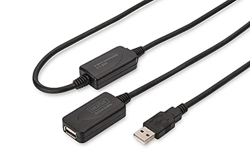 Image of DIGITUS Active USB 2.0 extension cable - Repeater cable - USB A male to female - 20 m - 480 Mbit/s - Plug & Play - Power supply via USB - Black