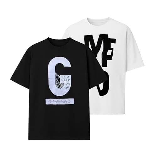 Image of Men’s Activewear Plain T-Shirts Short Sleeve Tops for Gants, True Classic 100% Cotton Solid Crew Neck (UK, Alpha, XS, Regular, Regular, 2 Pack M34 White + 2 Pack M35 Black)