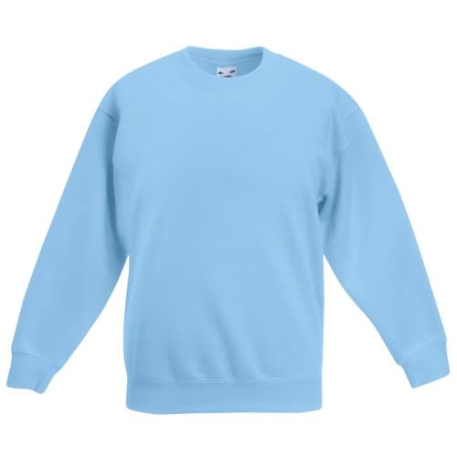 Image of Fruit of the Loom Childrens Unisex Set In Sleeve Sweatshirt (Pack of 2) (12-13) (Sky Blue)