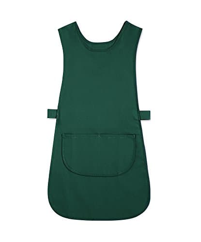 Image of Alexandra STC-W193BO-L Long Length Tabard with Pocket, Plain, 67% Polyester/33% Cotton, Size: Large, Bottle Green