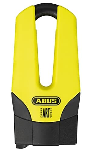 Image of ABUS brake disc lock Granit Quick 37/60 Maxi + Mini - motorbike lock with security level 15 - 13 mm thick shackle - 50 mm shackle height, yellow