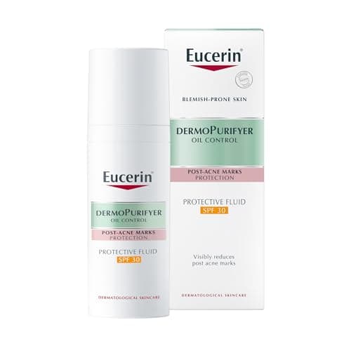 Image of Eucerin DermoPurifyer Protective Fluid SPF30 50ml, Advanced Protective Skincare for Oily, Blemish-Prone Skin, Non-Greasy and Mattifying Sun Protection