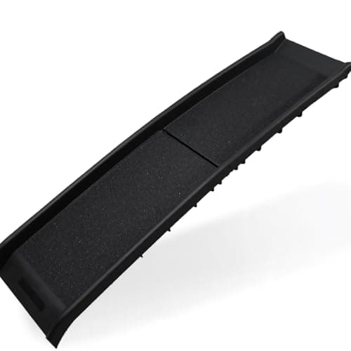 Image of Portable Dog Ramp, Anti-Slip Plastic Pet Access Ramp, Foldable Lightweight Design, Black, 155.5 x 40 x 15 cm, for Car and Home Use