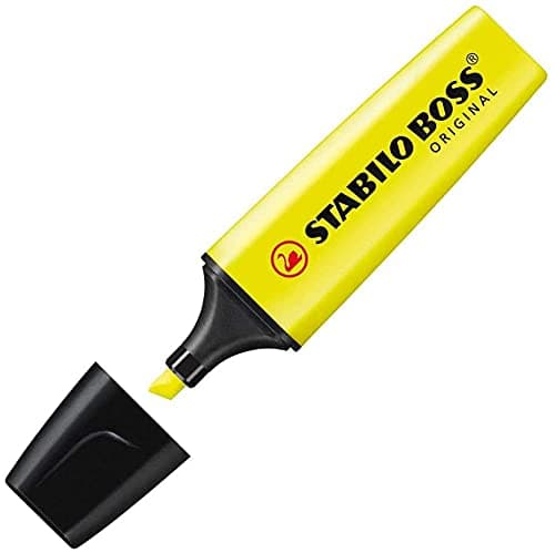 Image of Highlighter - STABILO BOSS ORIGINAL - Pack of 3 - Yellow