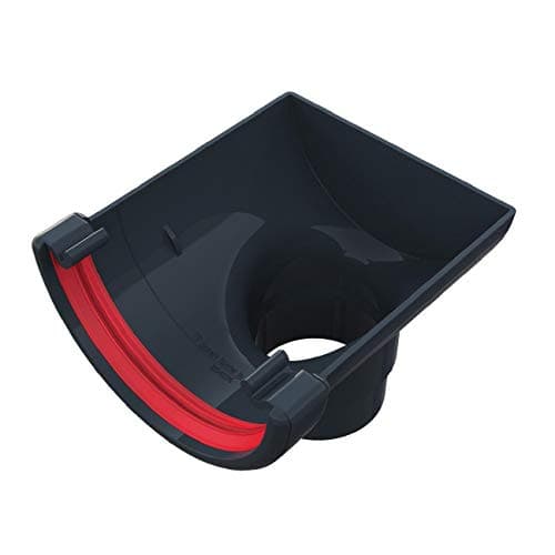 Image of Anthracite Grey Round Gutter Stop End Outlet, Freeflow 112mm Rain Water Systems