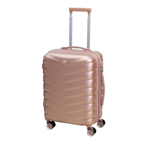 Image of UNIQUE HOME LIVING Suitcase 20-Inch Carry On Suitcase Hand Luggage, Hard Shell ABS Expandable Travel Luggage with 8 Spinner Wheels, Lightweight Durable Cabin Bag Trolley with Lock, Denver - Rose Gold