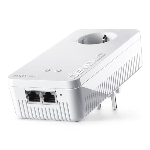 Image of devolo Next Magic 2 WiFi Extension Adapter, Powerline WLAN Adapter - Up to 2400 Mbps, dLAN 2.0, White