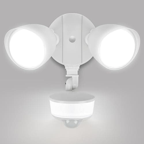 Image of LUTEC 34W 3000 Lumens Motion Sensor Outdoor, Daylight 5000K, IP65 Waterproof Flood Lights Outdoor with Night Light, Dusk to Motion Detector