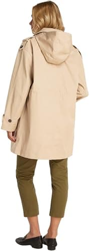Image of Tommy Hilfiger Women’s Cotton Nylon Hooded Trench Coat, Beige (Beige), 6