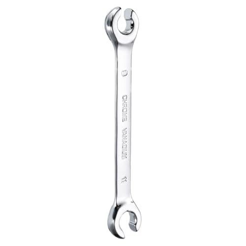 Image of sourcing map Flare Nut Metric Wrench 9mm x 11mm High Carbon Steel Mirror Polished Chrome Plating Metric Wrench for DIY Hand-Making Automotive Repairs and Household Maintenance