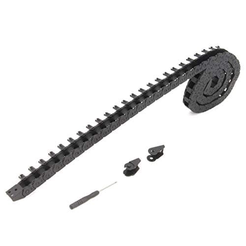 Image of Zeberoxyz 10x11mm Drag Chain Length 1Meter Open Type Black Plastic Cable Carrier R18 with 1Kit End Connectors for 3D Printer Wiring CNC Machines (10mmX11mm)