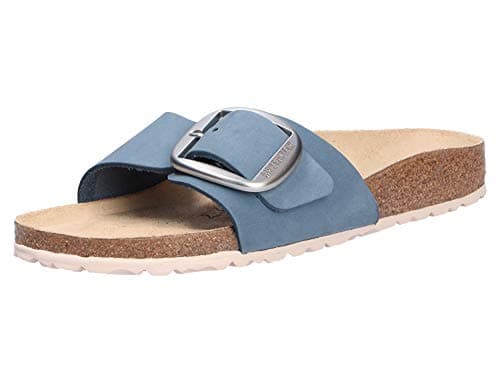 Image of Birkenstock Madrid Big Buckle Nubuck Womens Blue Sandals -UK 3.5 / EU 36