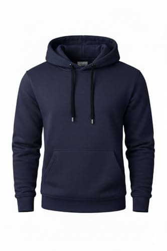 Image of RUBAB Men’s Pullover Hoodie Hooded Sweatshirt Fleece Hoodie Jumper Warm Winter Casual Gym Sportswear Streetwear Loungewear Top S–2XL (M, Navy Blue)