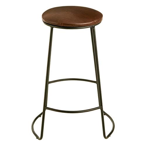 Image of Premier Housewares Brixton Stool, Kitchen Bar Stools, Iron, w45 x d40 x h64cm - Black