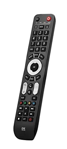 Image of One For All Evolve 4 Universal Remote Control - Operates 4 Devices (TV Freeview Blu-ray and Audio) - Works with All Brands - Black -URC7145