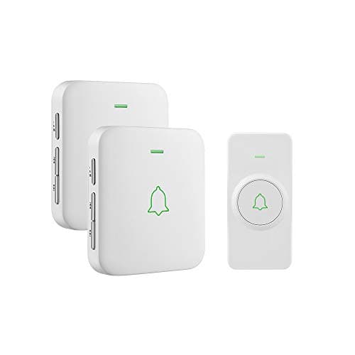 Image of AVANTEK Wireless Doorbell, 1000 Feet/300 M Long Range Door Bells with 2 Receivers, Mini IP55 Waterproof, LED Flash, 5 Levels Volume, 52 Melodies, LED Flash, CW-12