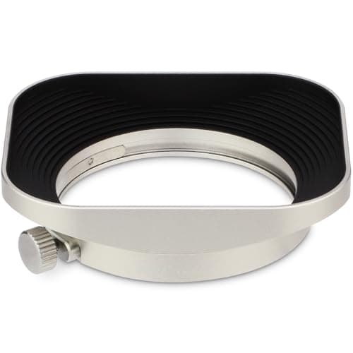 Image of Haoge LH-F48W Square Rectangular Metal Lens Hood for Olympus M.ZUIKO Digital 17mm f1.8 1:1.8 Lens Replace Olympus LH-48B Silver