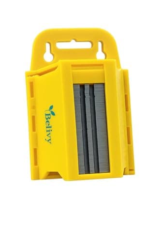 Image of Belivy Heavy Duty Utility Knife Blades 100 Pack – Universal Trapezoid Blades Made from Hardened Steel for Box Cutters, Carpet Knives, Vinyl Flooring, DIY & Trade Use
