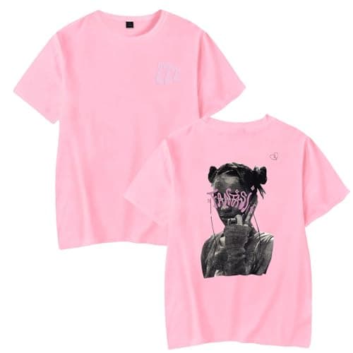 Image of Tini Stoessel Fantasi T-Shirt Women Men Casual Fashion Crewneck Short Sleeve Retro Classic Tee Casual Style (M,Pink)