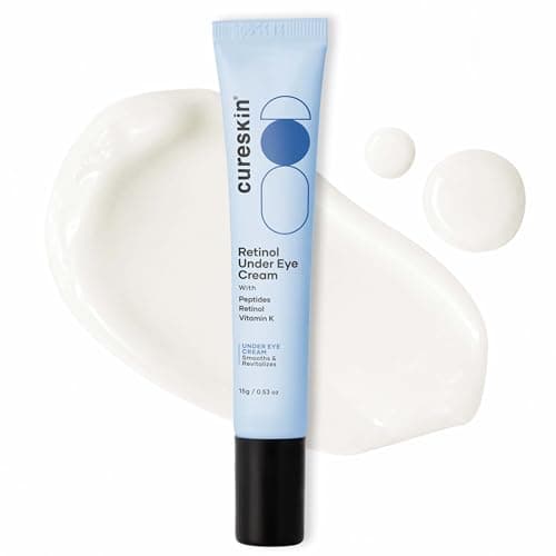 Image of Cureskin Retinol Under Eye Cream with Peptides and Vitamin K for the Appearance of Dark Circles, Puffiness, Fine Lines and Wrinkles 15 g