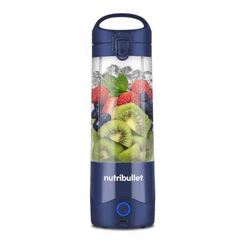 Image of nutribullet Portable Blender in Navy - Powerful Extractor Blade, 475ml Cup, To-Go Lid, USB-C Charging Cable & User Guide - Delivers 15+ Blending Cycles - Healthy Shakes On The Move