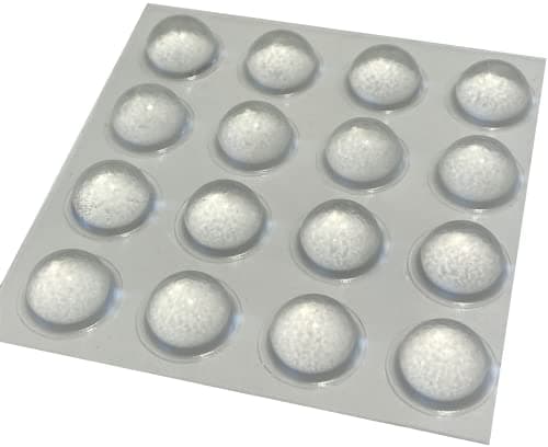 Image of 16 x Clear 16.0mm x 7.9mm Self Adhesive Hemispherical Bumper, Rubber Feet for Furniture, Glass, Tables, Crafts - from The StickyStuff Company