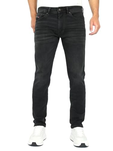Image of Diesel - Thommer-R RB064 Men's Slim Fit Low Waist Stretch Jeans, black, 36 W/32 L