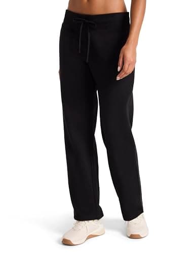 Image of Reebok Apparel Women's Cozy Classic Sweatpant, Standard Fit, 30” Inseam, Midweight Cotton-Poly Fleece Fabric, Black, M