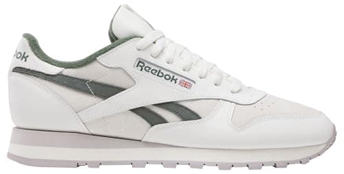 Image of Reebok Unisex Classic Leather Trainers, Chalk/Breakaway Green, 39 EU, Chalk Chalk Breakaway Green, 7 UK