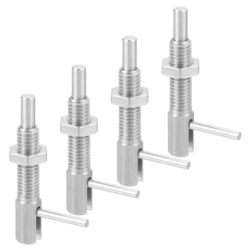 Image of sourcing map 4 Pcs Retractable Indexing Plunger Pin, M8 l Spring Plunger Stainless Steel Spring Loaded Latch Telescopic Locking Pin with Nut for Machinery Shipbuilding