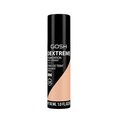 Image of GOSH Dextreme Full Coverage Foundation 30ml I liquid, moisturising make-up for a flawless complexion I vegan face make-up with high coverage I cover pimples and dark circles I 006 Honey