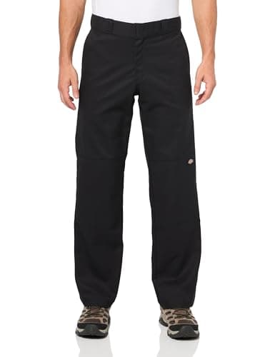 Image of Dickies Men's Flex Regular Fit Double Knee Work Pants Business Casual, Black, 36W x 34L